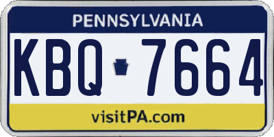 PA license plate KBQ7664