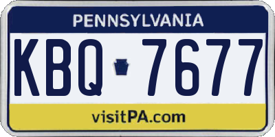 PA license plate KBQ7677