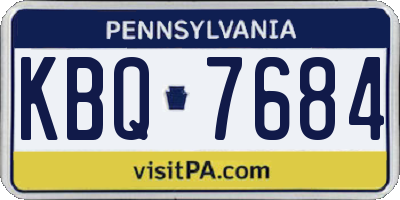 PA license plate KBQ7684