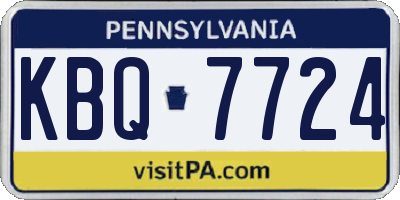 PA license plate KBQ7724