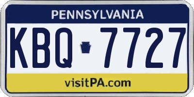 PA license plate KBQ7727