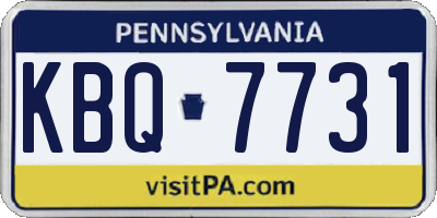 PA license plate KBQ7731