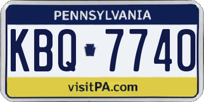 PA license plate KBQ7740