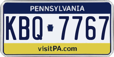 PA license plate KBQ7767