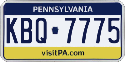 PA license plate KBQ7775