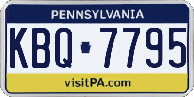 PA license plate KBQ7795