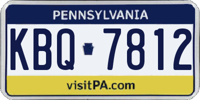 PA license plate KBQ7812