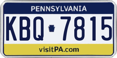 PA license plate KBQ7815