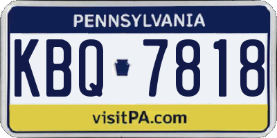 PA license plate KBQ7818