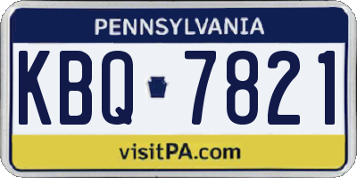 PA license plate KBQ7821