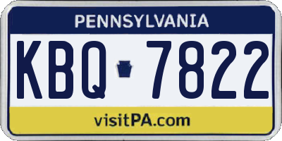 PA license plate KBQ7822