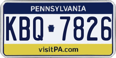 PA license plate KBQ7826
