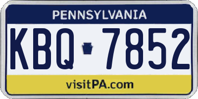 PA license plate KBQ7852