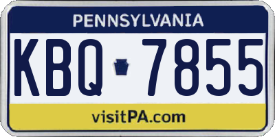 PA license plate KBQ7855
