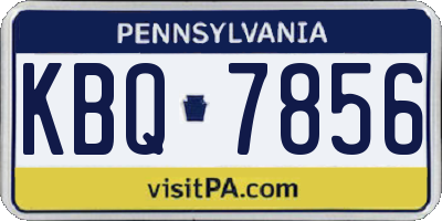 PA license plate KBQ7856