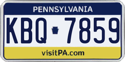 PA license plate KBQ7859