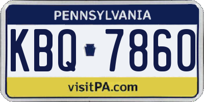 PA license plate KBQ7860
