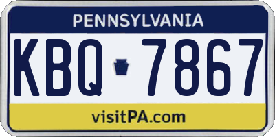 PA license plate KBQ7867