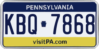 PA license plate KBQ7868
