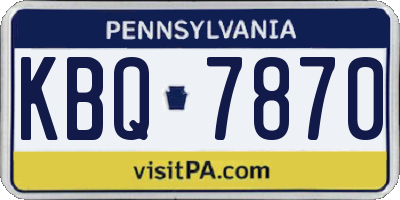 PA license plate KBQ7870