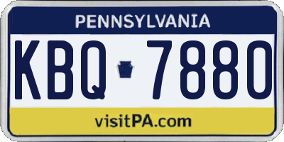 PA license plate KBQ7880