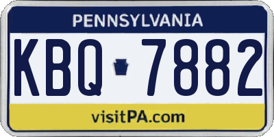 PA license plate KBQ7882