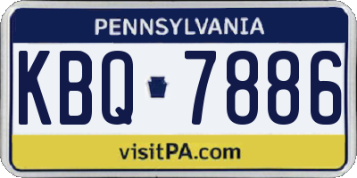 PA license plate KBQ7886