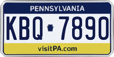 PA license plate KBQ7890