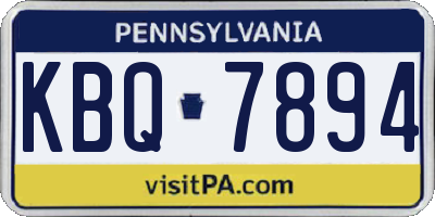 PA license plate KBQ7894