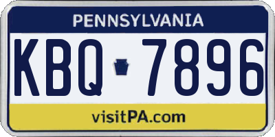 PA license plate KBQ7896