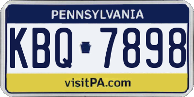 PA license plate KBQ7898