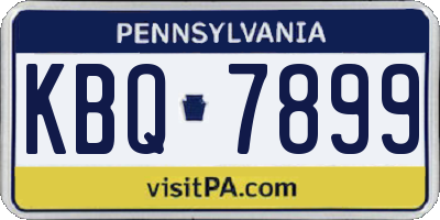 PA license plate KBQ7899