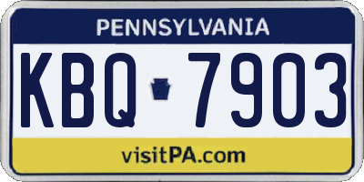 PA license plate KBQ7903
