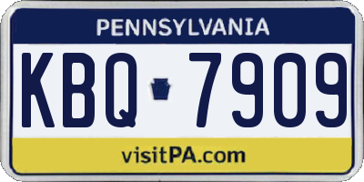 PA license plate KBQ7909