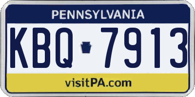 PA license plate KBQ7913