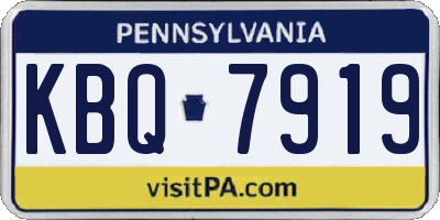 PA license plate KBQ7919
