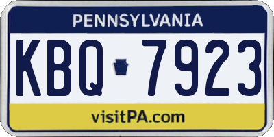 PA license plate KBQ7923