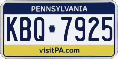 PA license plate KBQ7925