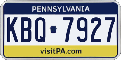 PA license plate KBQ7927