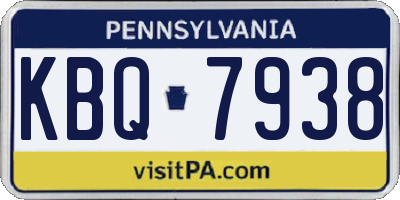PA license plate KBQ7938