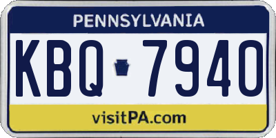PA license plate KBQ7940