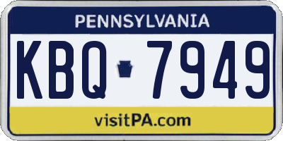 PA license plate KBQ7949