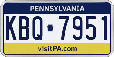 PA license plate KBQ7951