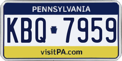 PA license plate KBQ7959