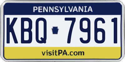 PA license plate KBQ7961