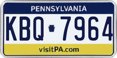 PA license plate KBQ7964