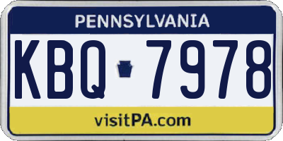 PA license plate KBQ7978