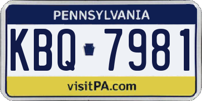 PA license plate KBQ7981