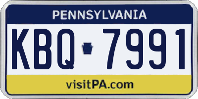 PA license plate KBQ7991