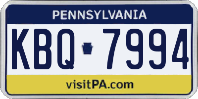 PA license plate KBQ7994